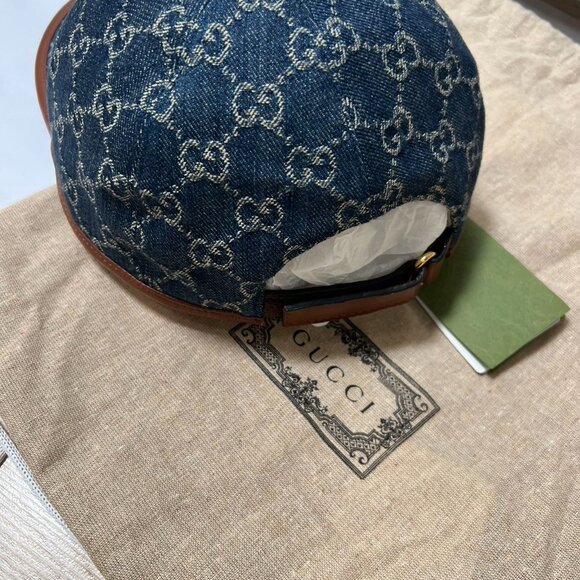unisex gucci GG Denim Baseball Cap - Picture 3 of 9